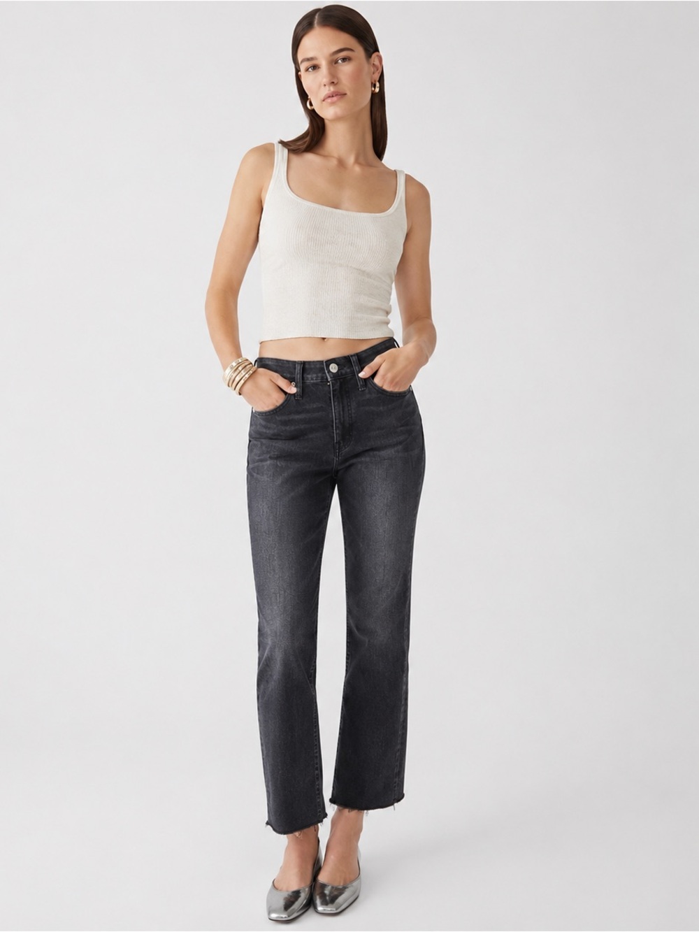 NWT J. Crew 9" Demi-boot Crop Jean in Charcoal Wash